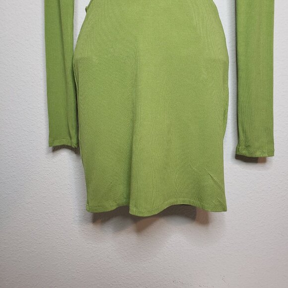 Kittenish Women's Sz M Lime Long Sleeve Cut-out Mini Dress - Picture 5 of 7